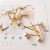 925 Silver Geometric Pearl Ear Nail Accessories