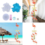 Flamingo Wind Chime Crystal Epoxy Mold for DIY Pendant Wall Hanging