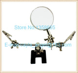 Stainless Steel Soldering Iron Stand Clamp Magnifying Glass Helping Tool