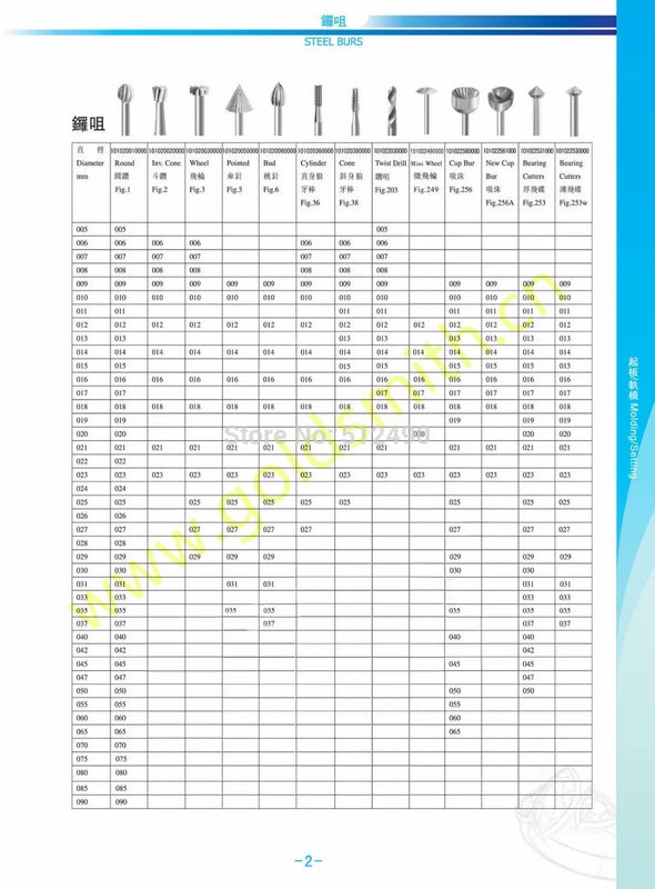 Dental Engraving Diamond Bur 38# 005-023, Cone Shape, RPM>40000, 6 pcs/box