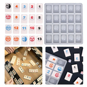 DIY Glue Mold Mahjong Chess & Card Party Puzzle Board Game Silicone Resin Molds
