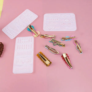 Hairpin Mold Crystal Mirror Hairpin Clamp Mold Jewelry Making Silicone Mould
