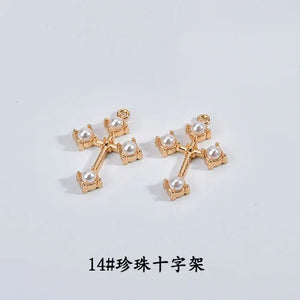 Hand-made Bear Palm Cross Earrings Hair Pendant