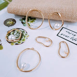 DIY Handicraft Accessories Alloy Hollow Pearl Dropping Earrings Pendant