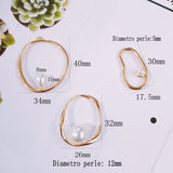 DIY Handicraft Accessories Alloy Hollow Pearl Dropping Earrings Pendant