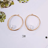 DIY Handicraft Accessories Alloy Hollow Pearl Dropping Earrings Pendant
