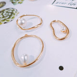 DIY Handicraft Accessories Alloy Hollow Pearl Dropping Earrings Pendant