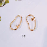 DIY Handicraft Accessories Alloy Hollow Pearl Dropping Earrings Pendant