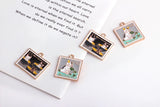 Alloy Cartoon Cats Geometry Metal Floating Locket Charms