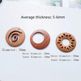 Natural Wood Geometric Texture Brown Drop Circular Triangle Earrings Pendants