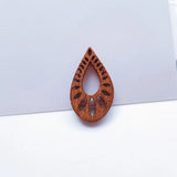 Natural Wood Geometric Texture Brown Drop Circular Triangle Earrings Pendants