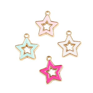 100pcs 14*15mm Hallow Out Star Shape Charms