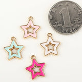 100pcs 14*15mm Hallow Out Star Shape Charms