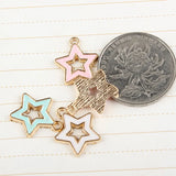 100pcs 14*15mm Hallow Out Star Shape Charms