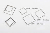 Diy Brass Geometric Square Earrings Ear Clip Frame Pendant