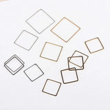 Diy Brass Geometric Square Earrings Ear Clip Frame Pendant