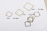 Diy Brass Geometric Square Earrings Ear Clip Frame Pendant