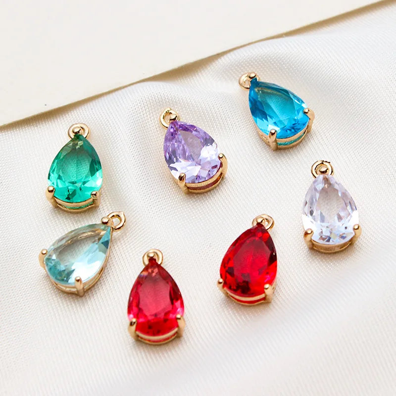 Crystal Geometric Pendant Double Charms DIY Jewelry