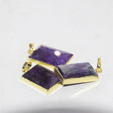Purple Crystal Quartz Square Necklace Pendant Women's Accessory