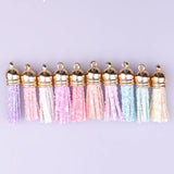 Multi-coloured Tassel Pendant Acrylic Key Chain Set