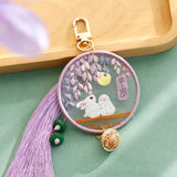 DIY Rabbit Man Keychain Kit Couples Key Holder Women Keychain