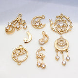 DIY Zircon Star Moon Pendant Earrings Necklace Material