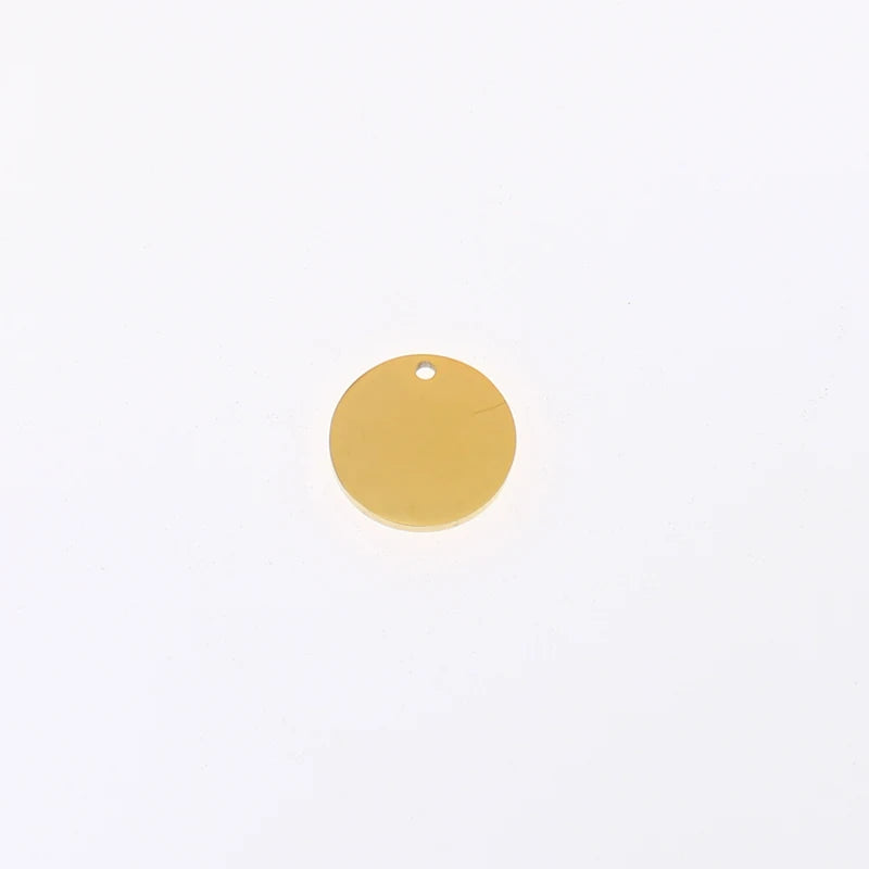 20pcs Personalized Stainless Steel Round 15mm Charms
