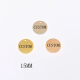 20pcs Personalized Stainless Steel Round 15mm Charms
