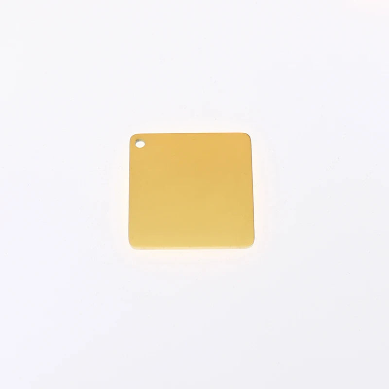 20pcs Personalized Stainless Steel Square Charms 25mm Pendant