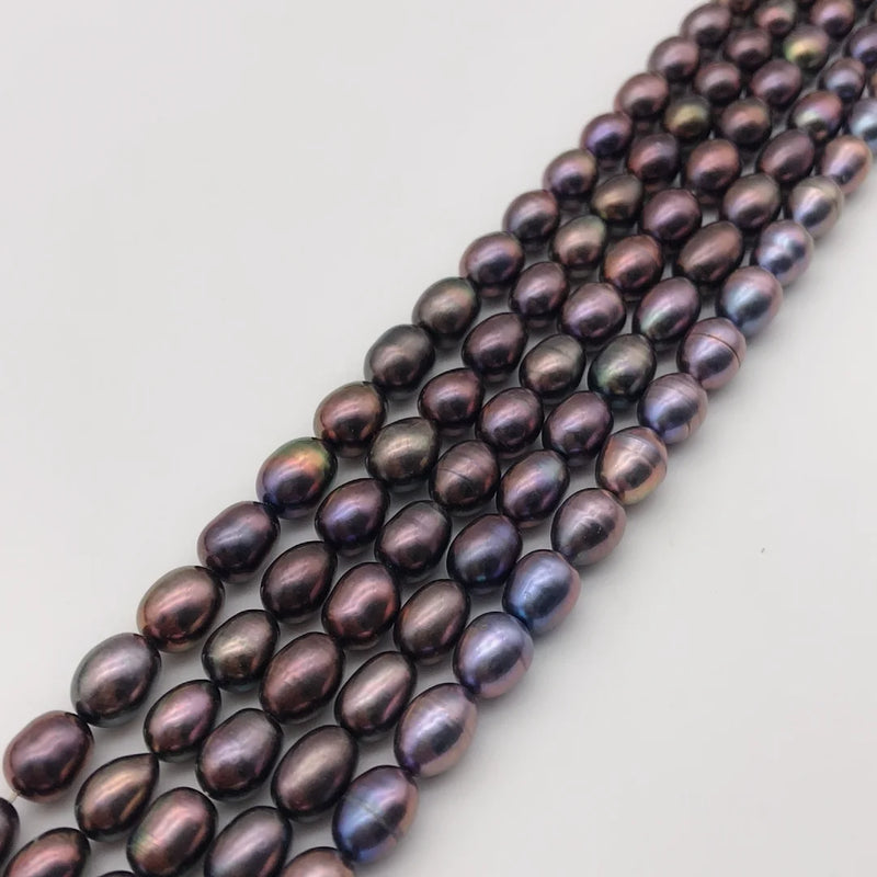 Copper Cultured Pearl Loose Beads 6X8mm 15'' Strand