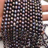 Copper Cultured Pearl Loose Beads 6X8mm 15'' Strand