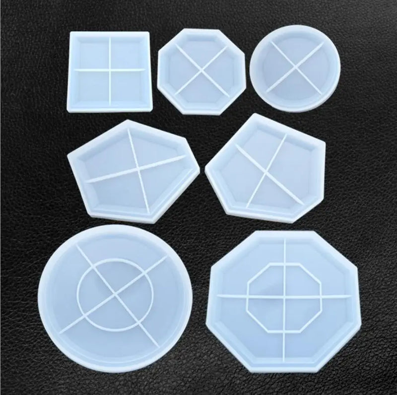 Irregular Geometry Coaster Mirror Table DIY Crystal Epoxy Mold