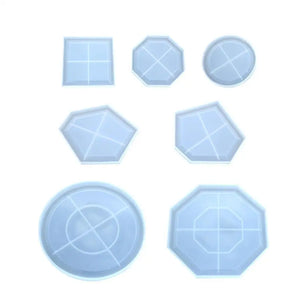Irregular Geometry Coaster Mirror Table DIY Crystal Epoxy Mold
