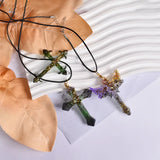 Crystal Drops Epoxy Resin Cross Necklace Pendant Silicone Mold