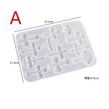 Crystal Drops Epoxy Resin Cross Necklace Pendant Silicone Mold