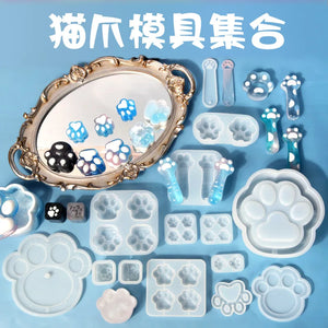 Mini Cat Paw Pendant Silicone Mold for DIY Dripping Mold Mirror Accessories