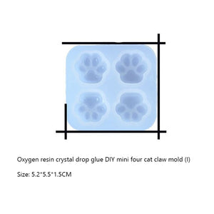 Mini Cat Paw Pendant Silicone Mold for DIY Dripping Mold Mirror Accessories