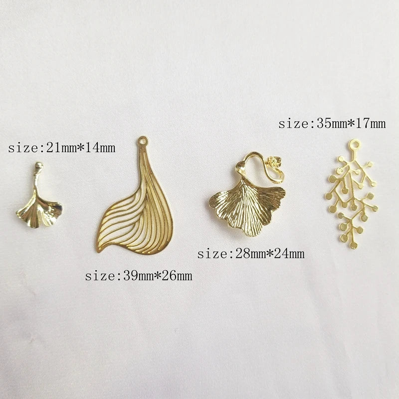 Ginkgo Biloba Leaf Earrings Alloy Pendant