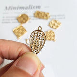 Copper Alloy Mesh Double Hanging Geometric Earrings