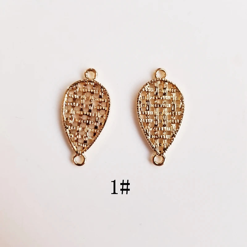 Copper Alloy Mesh Double Hanging Geometric Earrings