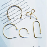 Bow Knot Ear-Needle Earrings, Copper, Electroplated, Irregular Shape