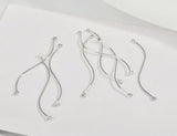 Geometric Earrings Brass Electroplated 14k S-Shaped Double Hanging