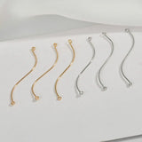 Geometric Earrings Brass Electroplated 14k S-Shaped Double Hanging