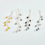 Hand-made Copper Winding Crystal Beads Branches Fairy Earrings