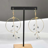 Hand-made Copper Winding Crystal Beads Branches Fairy Earrings