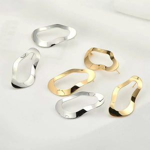 Copper Plated Oval Shape Earrings Accessories