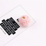 Lamb Wool Ball Earrings - DIY Jewelry Accessories