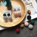 Lamb Wool Ball Earrings - DIY Jewelry Accessories
