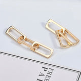 Geometric Cactus Chain Earrings Color-Preserving Alloy Material