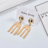 Geometric Cactus Chain Earrings Color-Preserving Alloy Material